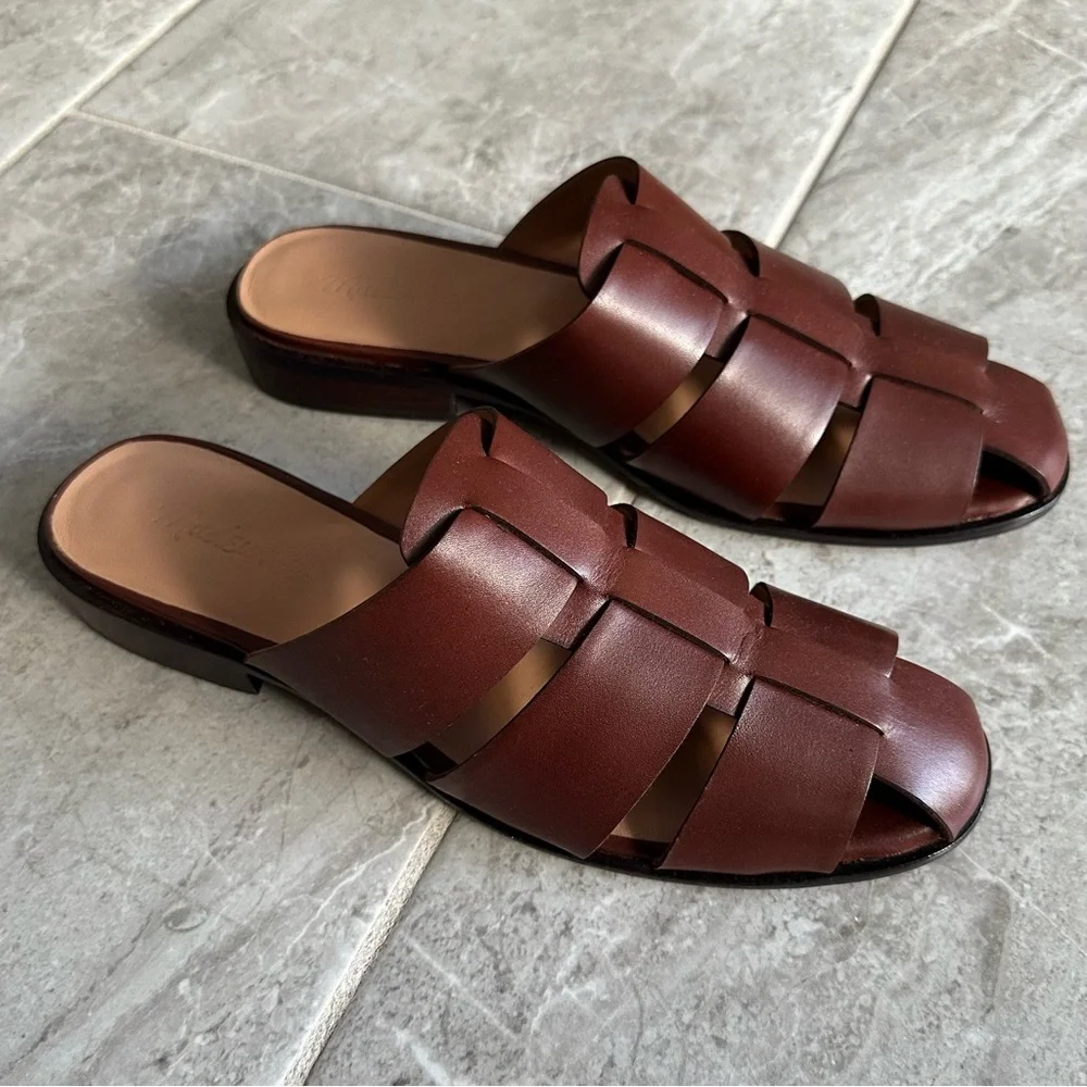 Madewell The Dixson Fisherman Mule in Brown Leather - Picture 2 of 10